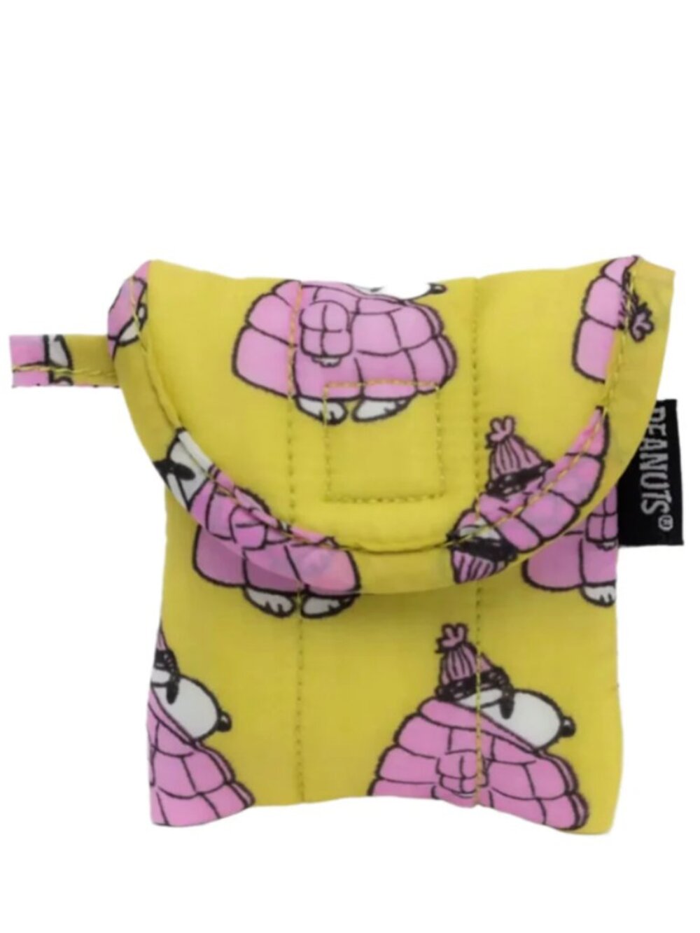 BAGGU Yellow and Pink Snoopy Pattern Small Pouch